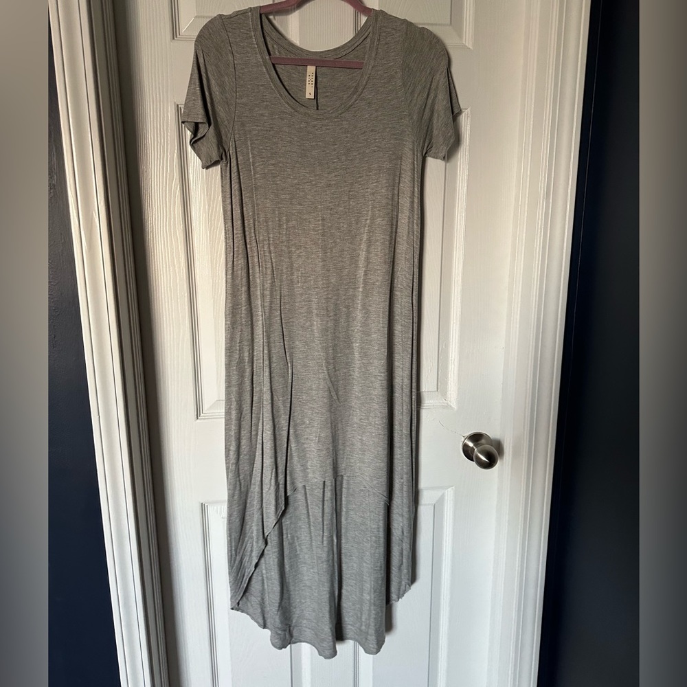 Grey casual high-low dress